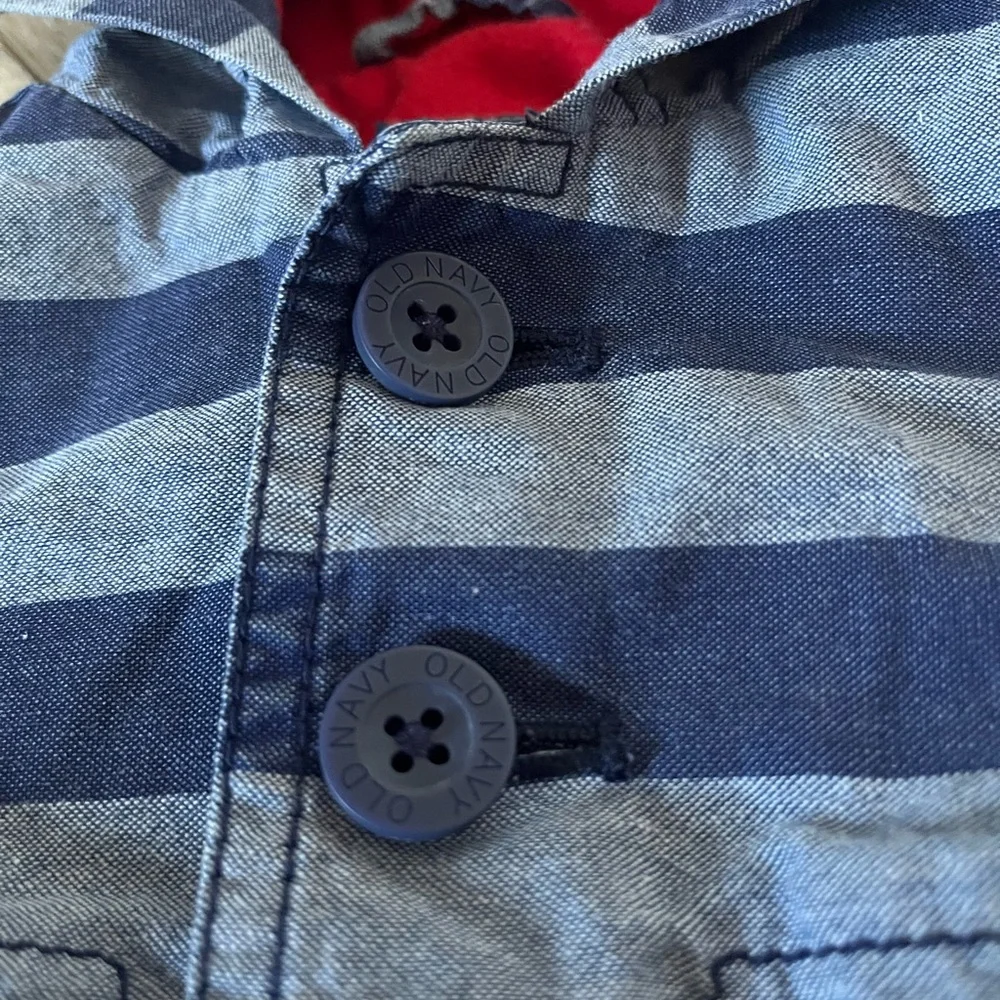 Old Navy Vintage Baby Blue Striped Jacket